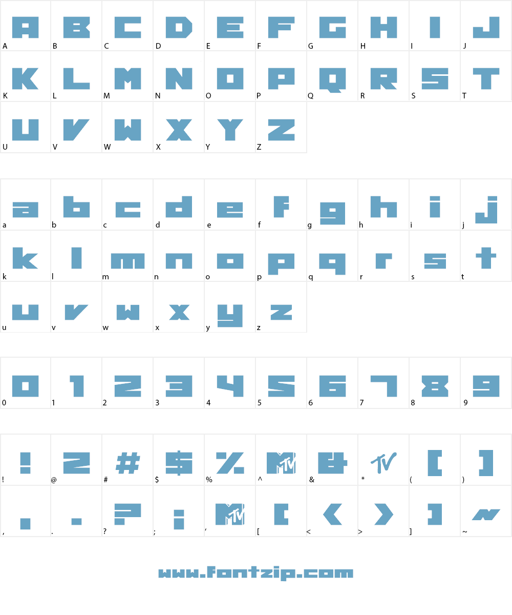 MTV Lowercase 1 Font Character